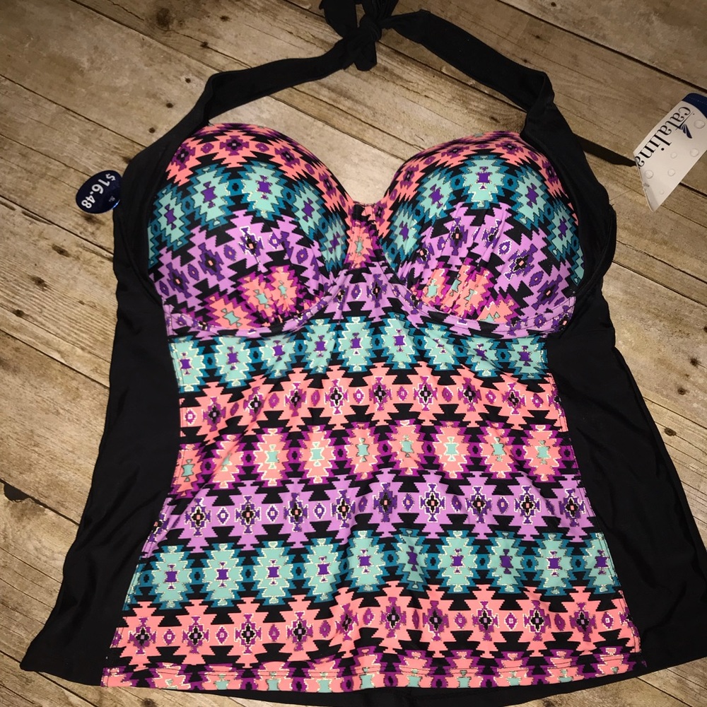 Tribal tankini swim top
